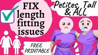 CUSTOM FIT sewing patterns FOR YOUR HEIGHT. FIX Petite, Tall & ALL length issues. FREE printable.