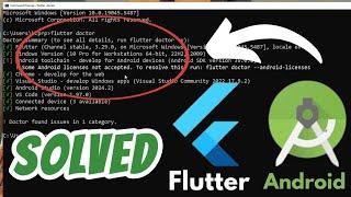 Android license status unknown Flutter Doctor Toolchain SOLVED