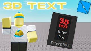 How to make 3D Text in Roblox Studio (Roblox Studio)