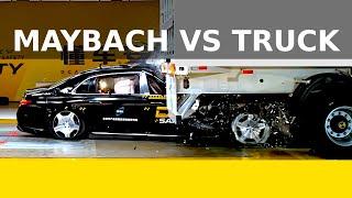 The most spectacular crash test ever made? Truck trailer vs Cars (Maybach,Mercedes G-Class,Tesla)