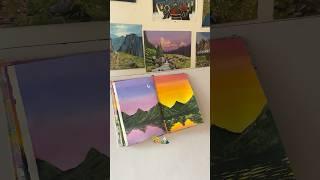 Easy landscape painting #gouache #gouachepainting #artshorts #art  #landscapepainting #arttherapy