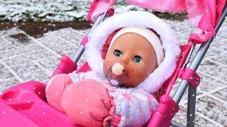 Baby Annabell Doll Morning and Evening Routines videos for kids: Winter Clothes for Baby Doll