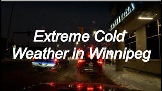 Morning Driving Extreme Cold Weather in Winnipeg Manitoba 4K 24fps HD Video