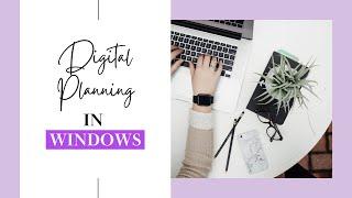 Digital Planning in Windows