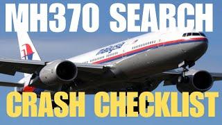 MH370 SEARCH - CRASH CHECKLIST  #mh370search