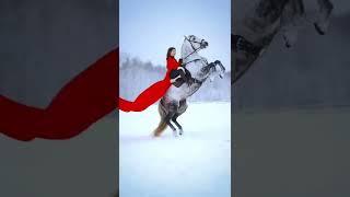 Girl Horse Power#horselovers#snowrunner #short ..