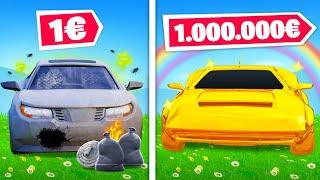 Voiture à 1€ vs Voiture à 1.000.000€ sur FORTNITE