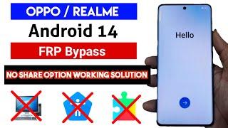 ANDROID 14 : OPPO REALME FRP Bypass without PC | Share Article Not Working in GT 6t #android14 #gt6