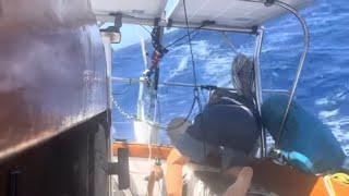 Storm sailing tactics with the series drogue on passage to Malta