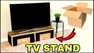 MAKE TV TABLE USING CARBOARD BOX | TV STAND | EASY CARDBOARD CRAFT IDEAS | DIY CARDBOARD FURNITURE