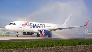 Vuelo comercial inaugural de JetSmart (Airbus A320 CC-AWA Akori)