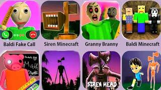 Siren Head,Baldi Piggy Roblox,Granny Branny,Siren Head Horror,Baldi Education