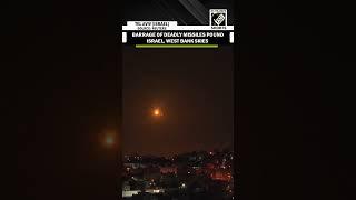 Missiles from Iran streaking night skies of Israel, West Bank as air war continues in Middle East