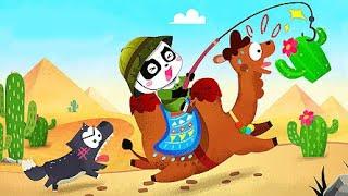 Little Panda's Desert Animals - Help The Animals Escape From The Wolves - Babybus Game Video