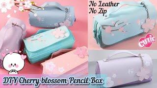 DIY Cherry blossom Pencil Case| school supplies | How to Make Pencil case with cardboard