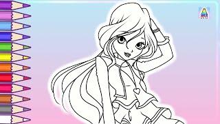 Как нарисовать БЛУМ из мультика Winx Club 8 season | Coloring Kids