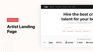 Artist Landing Page - Tailwind CSS