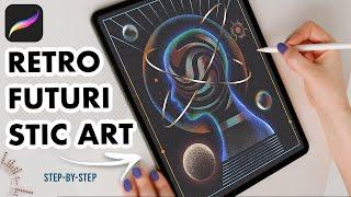 Retro Futuristic Art: Design a Vintage Sci-Fi Poster in Procreate