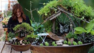 Shade Fairy Garden w/ DIY Living Moss Roof!  // Garden Answer