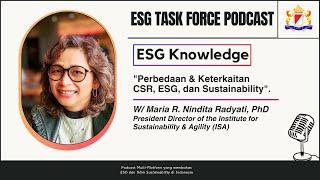 "Perbedaan & Keterkaitan CSR, ESG, dan Sustainability" | w/ Maria R. N. Radyati, PhD