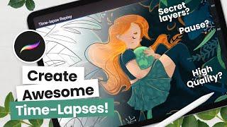 Record high-quality TIME-LAPSES in Procreate | 4K, Secret Layers, Pause  | Procreate 101