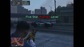 Gta 5 Menyoo Mod 5 Star Wanted Level Police Chase #gta #gta5 #shorts