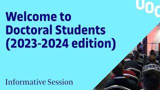 Welcome to Doctoral Students (2023-2024 edition) - UOC