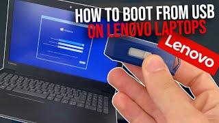 How to Boot From a USB Drive on Lenovo - Install Windows from USB - Lenovo laptop