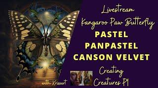 Livestream - Kangaroo Paw Butterfly on Canson Velvet Part 1