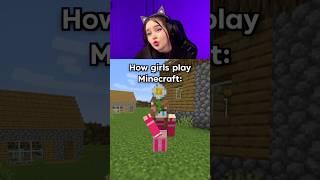 Girls Vs Boys playing Minecraft #shorts