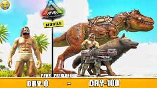 I Survive 100 Days in Impossible Hardcore ARK Mobile  : ARK 100 Days Survival : ARK MOBILE : Hindi