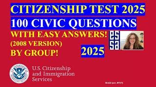 2025 100 Civics Questions and Answers RANDOM Order 2X by Group | Civics Test | US Citizenship