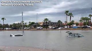 WATCH: Vehicles stranded across Rio Grande Valley as intense storms trigger flash floods