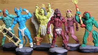 Fantasy bodybuilding miniatures from plasticine