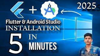 How to install Flutter on Windows 2025 | Setup Android Studio for Flutter Step by Step  in Hindi