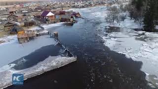 Drone footage captures vast flooding in Altai Krai