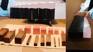 Montessori,Sensorial : The Brown Stair and Pink Tower Game