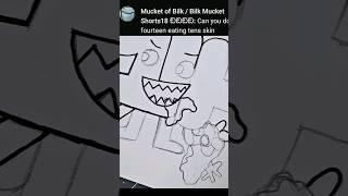 Drawing Fourteen eating Ten's skin from bfdi as requested. #shorts #satisfying #slikkartmotivation