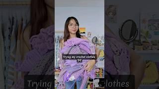 Trying all my purple crochet clothes (part 2) #shorts #crochet | Chenda DIY