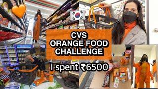 CVS CHALLENGE: ORANGE FOOD ONLY  + Shopping in Downtown 