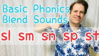 Phonics 2 Letter Words Sounds 「sl sm sn sp st」American English Pronunciation