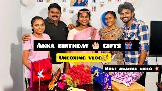 Akka birthday  Gifts Unboxing vlog   Most awaited video Akka so happy #lifeofjay #subscribe