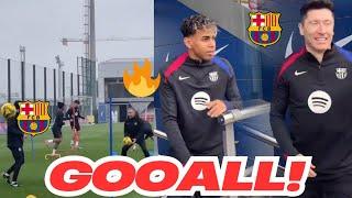 GOAAAAAALS!!! Barça hard training ft Lamine Yamal, Lewandowski, Pedri... Watch