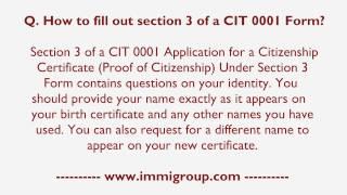 How to fill out section 3 of a CIT 0001 Form?