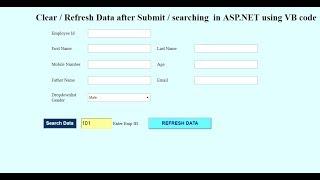 how to clear all fields of TextBox after searching/submiting data in ASP.NET