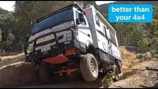 4x4 truck-home goes offroad - Fuso Canter AAV4x4 GX in action