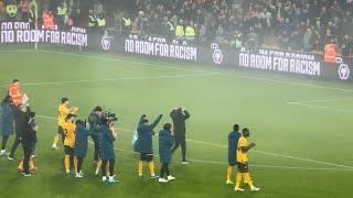 FINAL WHISTLE  Wolves 2-0 Manchester Utd FANS APPLAUD TEAM