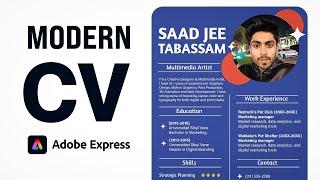 How to Create a Modern a CV / Resume in Adobe Express 2024