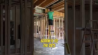 basementrenovation #basement #bluekangacrew #construction #bulkhead