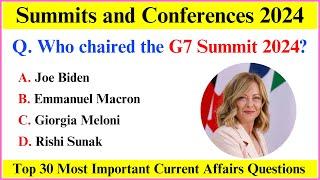 Summits & Conferences 2024 | Summits 2024 Current Affairs | Current Affairs 2024 in English